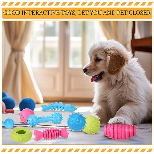 Jenaai 50 Pack Puppy Toys Chew for Teething Cute Soft Dog Toys Interactive Teething for Small Dogs Anxiety Relief Cleaning Teeth, Assorted Style