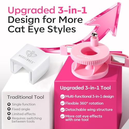 modelones 5D Automatic Nail Magnet for Cateye Gel Polish, Upgraded 3-in-1 Strong 360° Rotating Glass Bead Magnetic Side-Light Nail Magnet for Beginner-Friendly DIY Nail Designs (Magnet Only) - color: A-1 Angel Wing Cat Eye Magnet