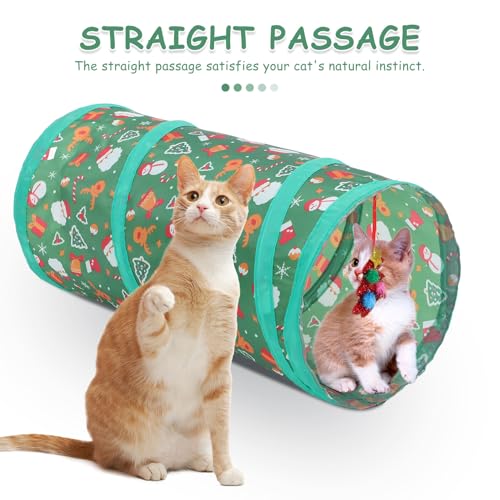 Collapsible Cat Tunnel and Play Cube Portable Foldable Indoor Cat House with Interactive Design Lightweight Pet for Kittens and Suitable for Indoor Play and Hideout