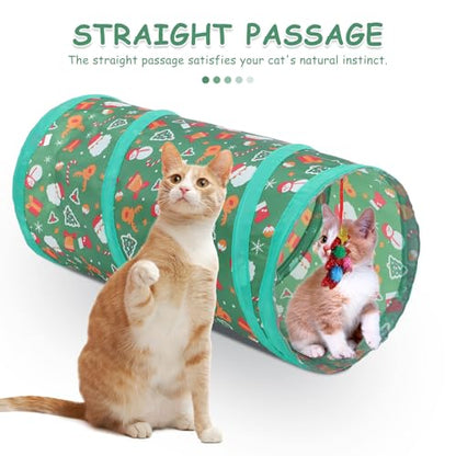 Collapsible Cat Tunnel and Play Cube Portable Foldable Indoor Cat House with Interactive Design Lightweight Pet for Kittens and Suitable for Indoor Play and Hideout