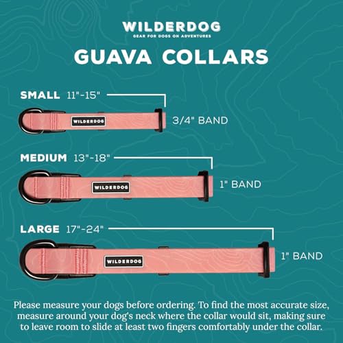 Wilderdog Waterproof Dog Collar - Repels Water & Dirt - Medium 13"-18" - Guava - color: Guava, size: Medium