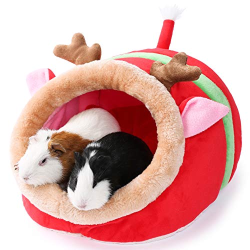 Small Pet Gerbil Hedgehog Guinea Pig Bed Accessories Cage Toys Bearded Dragon House Hamster Supplies Habitat Ferret Rat for Christmas (XL, Reindeer) - color: 5-Reindeer, size: XL