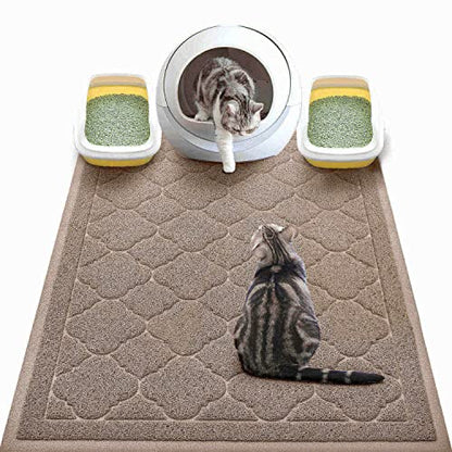 WePet Cat Litter Box Mat, Kitty Premium PVC Pad, Durable Trapping Rug, Phthalate Free, Urine-Resistant, Scatter Control, XXL 47 x 36 Inch, Champagne - color: #06 Champagne, style: Medallion/47 x 36 Inch