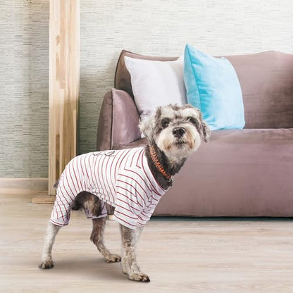 2-Pack Cotton Dog Pajamas Lightweight Dog Onesies for Small Medium Dogs and Cats Puppy Body Suits Cute Baby Dog Jumpsuit I Love My Mommy/Daddy Printed Pet Clothes, S. - color: Star & Stripe, size: Small (3-5lb)