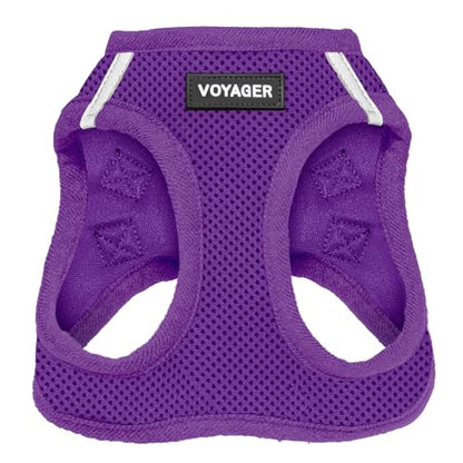 Best Pet Supplies Voyager Step-in Air Harness - All Weather Mesh, Reflective, No Pull Harness for Dogs, Cats - Secure with Hook & Loop Fastener, Buckle, Double D-Rings - Purple, XS