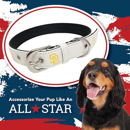 MLB Dog Collar SAN Diego Padres New Signature PRO PVC-Leather Premium Pet Collars Extra Tough & Durable! Super Stylish! Size: Small Adjustable 12-15" Length x 0.75" Width - color: San Diego Padres, size: Small