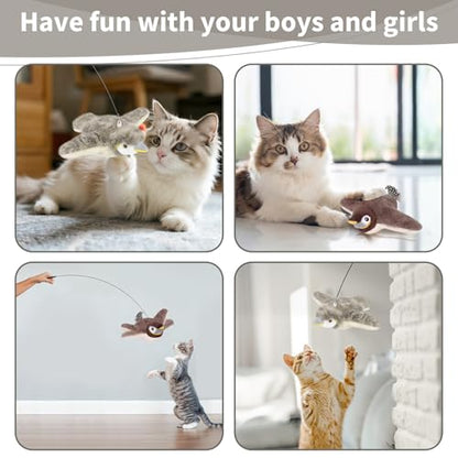 Cat Toys, Flapping Bird Cat Toy(No Flying), Interactive Catnip Toy with Catnip Bags, Chirping Noise Enrichment Moving Wings Dog Cat Kitten Toys, Flappy Flying Pets Toy for Indoor(Oriole) (B2-2Pack) - color: B2-2Pack