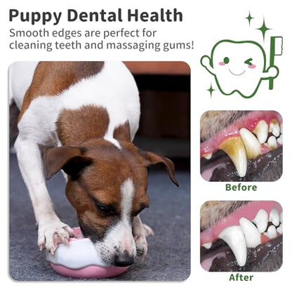 Dog Toys for Aggressive Chewers, Indestructible Squeaky Chew Toy to Keep Them Busy, Interactive Rubber Donut with Milk Flavor & Bounce, Teeth Cleaning for Small Medium Large Breed, Pink - color: Pink