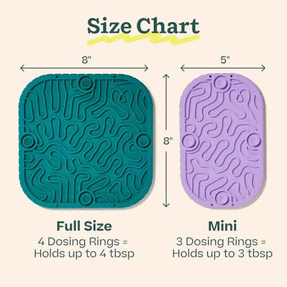 WOOF FlipMat Mini- Easy-to-Clean Lick Mat for Small Dogs & Travel - Slow Feeder Mat with Double-Sided-Non-Slip Design - BPA-Free Silicone - Lick Mat - Interactive Dog Toys - Lavender