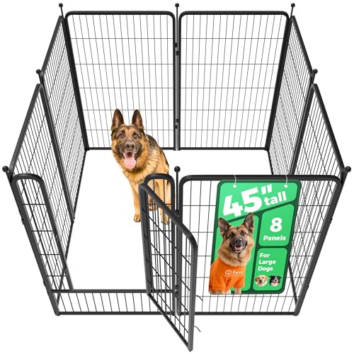 FXW Rollick Unleashed Dog Playpen for Indoor, Yard, RV Camping, 45 inch 8 Panels for Large Dogs│Patented - color: Black, size: 45"h