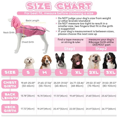 Dog Raincoat with Reflective Strip Hoodie, Waterproof Dog Raincoats, Adjustable Lightweight Hooded Poncho Dog Rain Jacket, Snowproof Windproof Clothes, Dog Raincoat for Medium Dogs - color: Pink, size: M