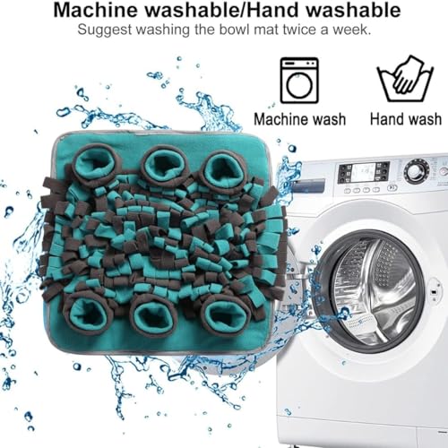 Snuffle Mat for Dogs, Boredom Buster Interactive Puzzle Feeding Mat, Encourages Natural Foraging Skills and Stress Relief Small/Medium/Large Dogs (Gray and Teal) - color: Gray and Teal