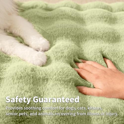 Pet Blanket, Reversible Sherpa & Bubble Fleece Pet Throw, Ultra-Soft Plush for Cats & Small Dogs, Machine Washable, Anti-Static, Warm & Cozy,28"×22" Inch Green - color: Green, size: 28"L x 22"W Inches