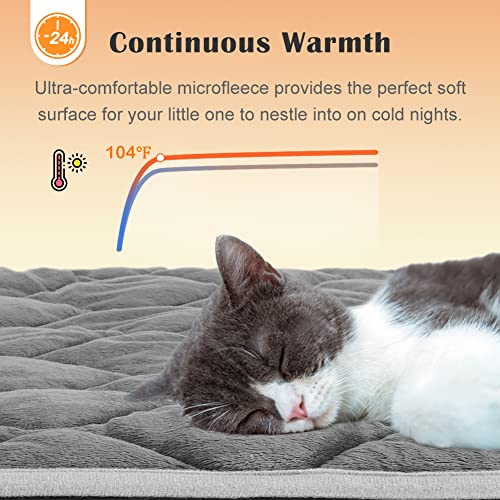 Self Warming Cat Bed Self Heating Cat Mat Thermal Pet Bed Mat Self-Warming Dog Crate Pad - color: Coffee, size: 27.6"L x 18.8"W x 0.5"Th