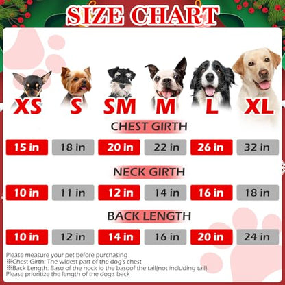 EXPAWLORER Dog Christmas Pajamas for Small Medium Large Dogs, Pet Holiday Onesie Costume, Warm Soft Lightweight Stretchy Xmas Outfit Winter Clothes Sweater Jumpsuit Pjs for Puppy Cats Boys & Girls M - size: Medium