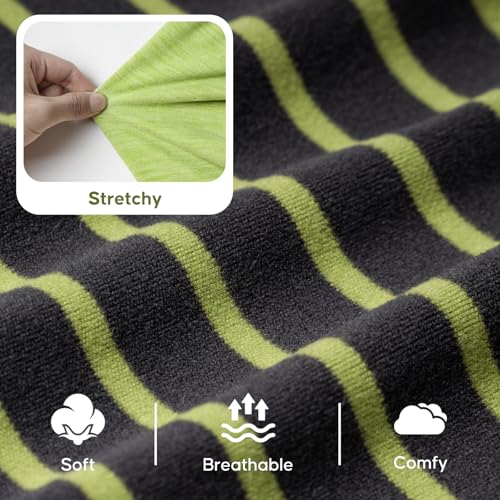 KYEESE 2Pack Dog Sweater, Soft Pet Sweatshirt Stretchy Pullover Dog Sweater for Small Dogs Boy Girl, Lightweight Fleece Pet Shirt Clothes with Sleeves, M - color: 04# 2Pack(Green+Stripe), size: Medium (8.5-13lbs)