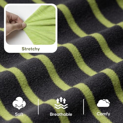 KYEESE 2Pack Dog Sweater, Soft Pet Sweatshirt Stretchy Pullover Dog Sweater for Small Dogs Boy Girl, Lightweight Fleece Pet Shirt Clothes with Sleeves, M - color: 04# 2Pack(Green+Stripe), size: Medium (8.5-13lbs)
