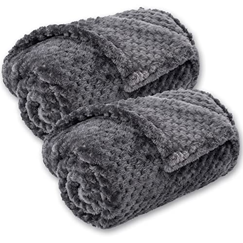 Warm Soft Fuzzy Dog or Cat Blanket, Plush Fleece Throws for Puppy, Kitten, Bed, Couch, Sofa, Travel (S/24" x 32", Grey Black) - color: Grey Black, size: S/24" x 32"
