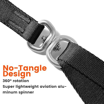 Double Dog Leash, No Tangle 360° Swivel, Adjustable Two Padded Handles, Double Clip Dog Leash Coupler Splitter Breeds (Green, 2/3'' x 4.8 FT, Ultralight) - color: Green, size: Pro S/M Handle
