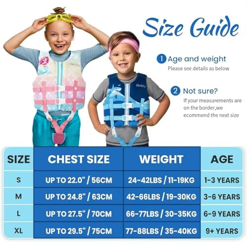 Toddler Swim Vest Neoprene Kids Float Jacket Swimming Aid for Children Girls and Boys 20-30-40-50-60-70-80Lbs with Dual Adjustable Safety Straps - color: Purple, size: S(Age Recommend 1-3 Years)