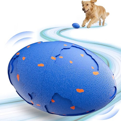 Interactive Dog Toy Balls, Pet Ball Toys Automatic Moving Bouncing and Rotating, Solid E-TPU Material, IPX7 Waterproof Active Rolling Balls for Small, Medium and Large Dogs(Vbleu) - color: Blue, size: Oval