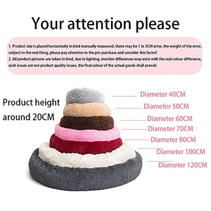 Premium Plush Donut Dog & Cat Bed - Warm & Soft, Anti-Anxiety, Non-Slip, Washable for Small/Medium/Large Dogs (Dark Gray) - color: Dark Gray, size: 15.7"40cm
