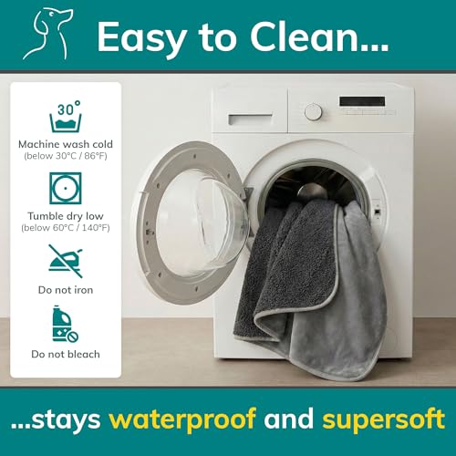 Waterproof Dog Blanket Washable – Leakproof Medium Dog Blanket for Crate, Chair & Travel, Reversible - Gray Microfiber & Gray Sherpa Fleece, 30x40 Inches. - color: Gray Microfiber/Gray Sherpa, size: Medium (30” x 40”)