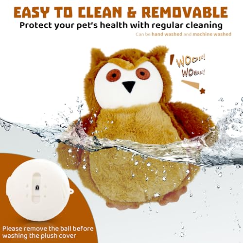 Interactive Dog Toys Rechargeable Moving Puppy Toys to Keep Them Busy, Touch Activated Puppy Toys, Puppy Dog Birthday Gifts, Electric Plush Entertainment Toy for Small & Medium Dogs - color: owl