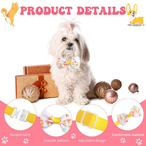 Reginary 100 Pieces Dog Bow Tie Collar Set Include 40 Dog Neckties, and 30 Puppy Bowties, 30 Collar Flowers, Adjustable Pet Ties Grooming for Small Medium Cats Pets Supply(Donut) - style: Donut