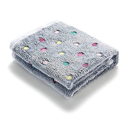1 Pack 3 Blankets Super Soft Cute Dot Pattern Pet Blanket Flannel Throw for Dog Puppy Cat Blue/Purple/Grey Small - color: Blue/Purple/Grey, size: 23x16 inch (Pack of 3)