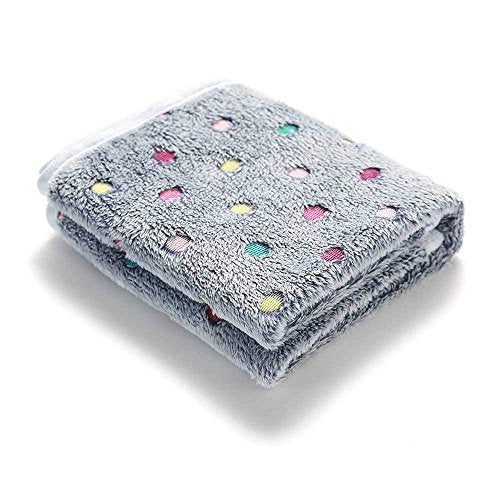 1 Pack 3 Blankets Super Soft Cute Dot Pattern Pet Blanket Flannel Throw for Dog Puppy Cat Blue/Purple/Grey Large - color: Blue/Purple/Grey, size: 41x31 inch (Pack of 3)
