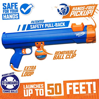 Nerf Dog Tennis Ball Blaster Dog Toy - size: 20 Inch Large Blaster with 4 Balls