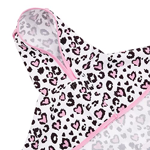 HDE Dog Raincoat Jacket Reflective Adjustable Hooded Pet Poncho Rain Coat with Leash Hole for Small to X-Large Dogs Leopard Hearts - S - color: Leopard Hearts, size: Small