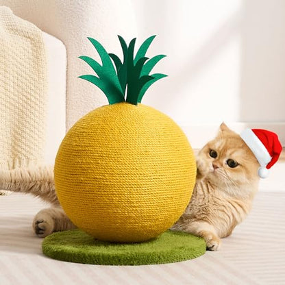Pineapple Cat Scratching Post, Cute Cat Scratcher with Sisal Rope, Cat Scratch Post for Indoor Adult Cat and Kitten, Cat Scratching Ball - color: Pineapple