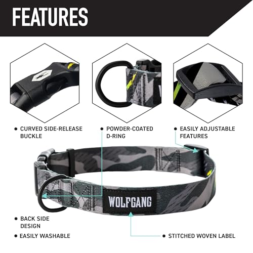 Wolfgang Heavy Duty Martingale Dog Collar with Quick Release Nylon Buckle for Walking & Training, DarkSkies Print, Small - color: DarkSkies Print, size: Small (5/8 Inch x 10-12 Inch)