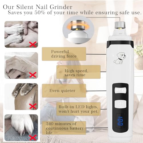 OUTMX 2026 Upgrade Dog Nail Clippers, Groom Silent Pro Nail Grinder Set, Dog and Cat Nail Clipper, Dog Nail Trimmers for Small and Medium-Sized Pets of Different Sizes