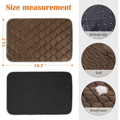 Self Warming Cat Bed Self Heating Cat Mat Thermal Pet Bed Mat Self-Warming Dog Crate Pad - color: Coffee, size: 20.0"L x 16.0"W x 0.5"Th