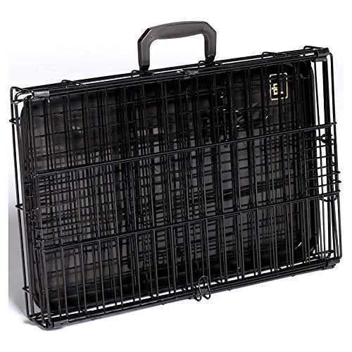 Prevue Pet Products Home On-The-Go Single Door Dog Crate - Extra Small Collapsible Dog Cage for Travel, Indoor, and Outdoor Use, Foldable Kennel Design, Deep Plastic Pan - XS, Black