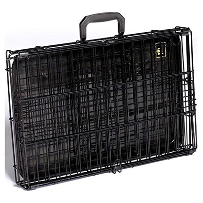 Prevue Pet Products Home On-The-Go Single Door Dog Crate - Extra Small Collapsible Dog Cage for Travel, Indoor, and Outdoor Use, Foldable Kennel Design, Deep Plastic Pan - XS, Black