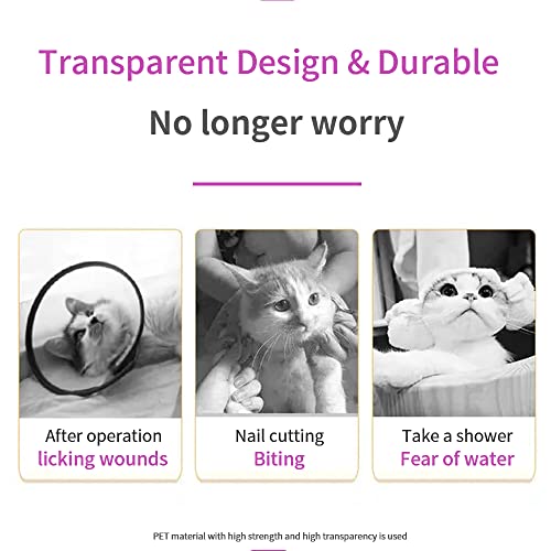 Cat Muzzle Combo - Adjustable Hood, Breathable Anti-Bite Muzzles to Prevent Biting and Chewing, Safety Grooming Accessory for Small Pets.(M for cat Neck 6.8-9.25") - size: M for cat neck 6.8-9.25"