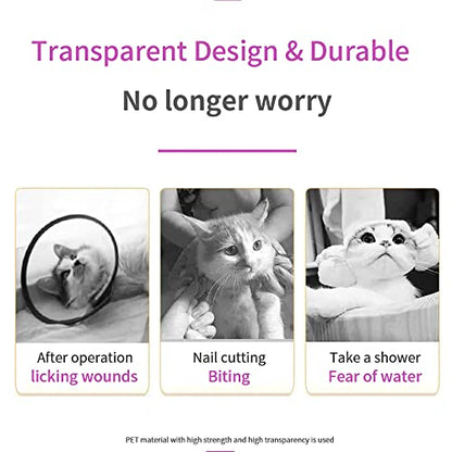Cat Muzzle Combo - Adjustable Hood, Breathable Anti-Bite Muzzles to Prevent Biting and Chewing, Safety Grooming Accessory for Small Pets.(M for cat Neck 6.8-9.25") - size: M for cat neck 6.8-9.25"