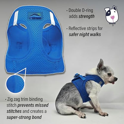 Doggie Design Dog Harness - No Choke Dog Harness, Dog Vest, Mesh Polyester, Pet Harness, Simple Step in and Go Design, Harness for Dog - Cobalt Blue, XS - color: Cobalt Blue, size: X-Small