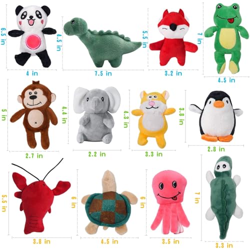 LEGEND SANDY Squeaky Dog Toys for Puppy Small Medium Dogs, Stuffed Samll Dog Toys Bulk with Plush Pet Doggie Toy Set, Cute Safe Pet Chew 12 Pack for Puppies Teething - color: 12 pack