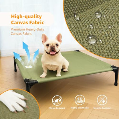 Sytopia Outdoor Raised Dog Cots Bed for Dogs, Medium, Green