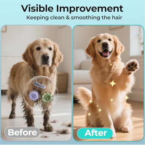 Pet Glove Wipes for Dogs and Cats - Dog Washing Gloves, Cat Bathing Wipes, Individually Wrapped, Moisture-Rich Thickened, Cleaning & Deodorizing, Hypoallergenic, Rinse Free for Grooming and Travel