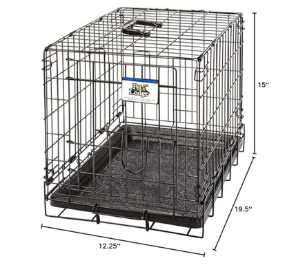 Pet Lodge® Wire Dog Crate | Small Pet Carrier | Easy to Clean | Multi-Functional Pet Crate | Single Door Crate | Great for Pets Up to 10lbs | X-Small - size: 19.5"L x 12.3"W x 15.0"H