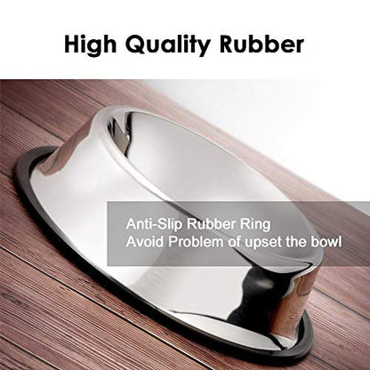 WEDAWN Stainless Steel Dog Bowls, 2.2 Cup/18oz Cat Bowl Water and Food with Rubber Base, Pet Bowls for Medium Dogs, Cats and Rabbit, 2Pack - color: Stainless steel (2Pack), size: 2.2 Cup/8.7" Dia x 2.4" H (2Pack)
