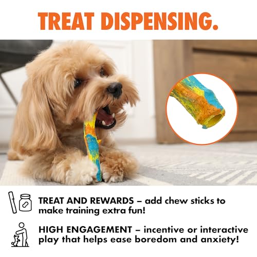Max Fusion with Nike Grind, Dog Sticks, Arlee Twiggy Dog Toy, Chew Toy for Play, Fetch, Tug, L - color: Tie Dye Purple/Blue Twiggy, size: Large