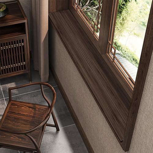 3.9-15.7" Wide Window Sill Protector Mat, PVC Wood Grain Waterproof Dust-Proof Non-Slip Bay Window-Sill Protector Cover Seat Cushion Pad Perch from Dogs Cats Scratching(F,60x12cm(23.6x4.7in)) - color: F, size: 60x12cm(23.6x4.7in)