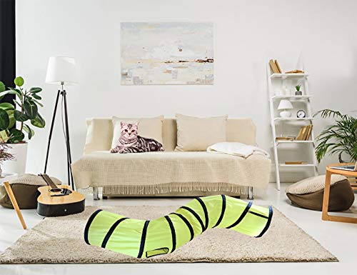 iCAGY Cat Tunnel for Indoor Cats Interactive, Rabbit Tunnel Toys, Pet Toys Play Tunnels for Cats Kittens Rabbits Puppies Crinkle Pop Up Yellow 47" Shape S - color: Yellow